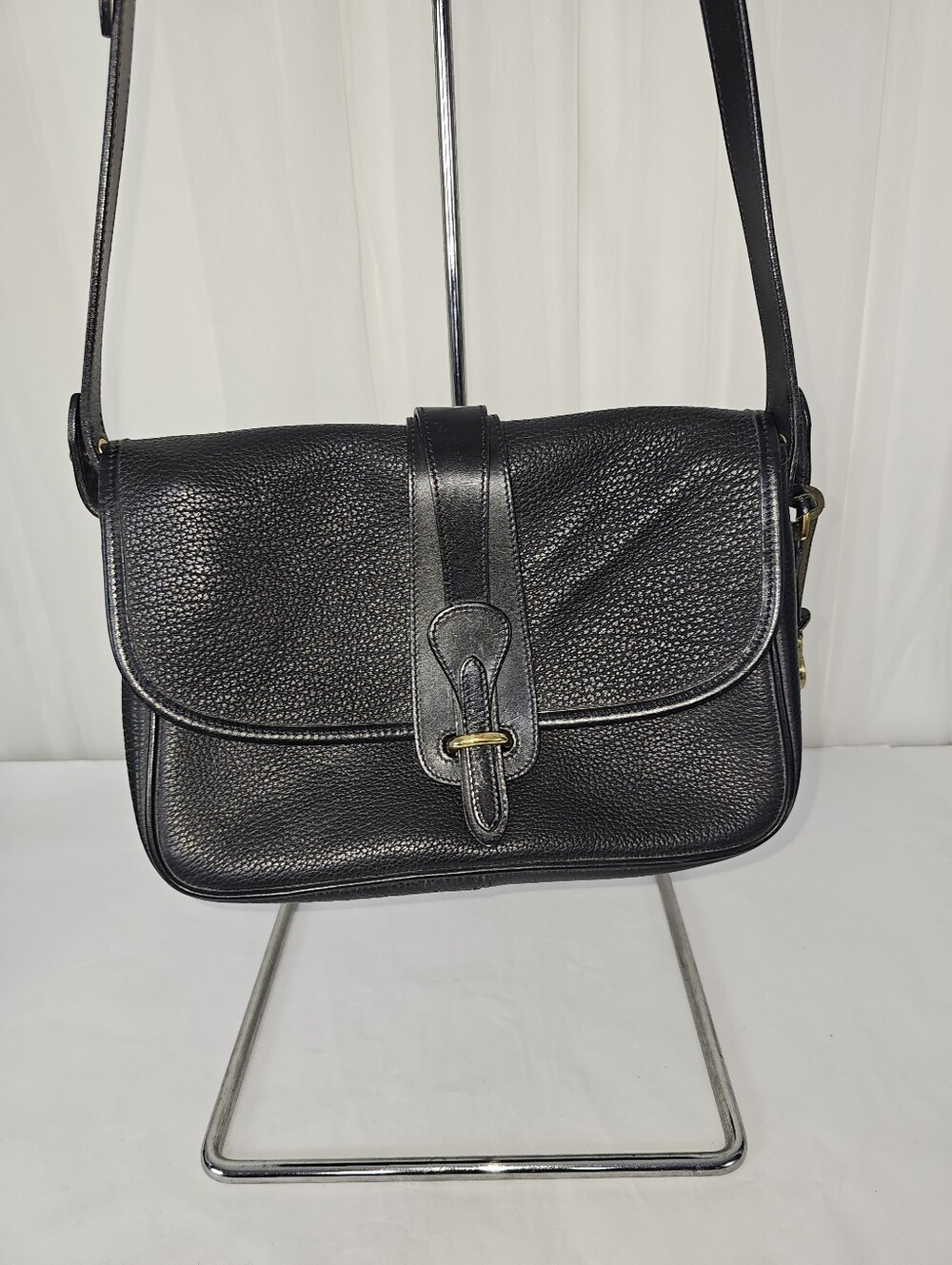 Vintage Dooney & Bourke Black AWL Crossbody Saddle Equestrian Tack Crossbody Bag